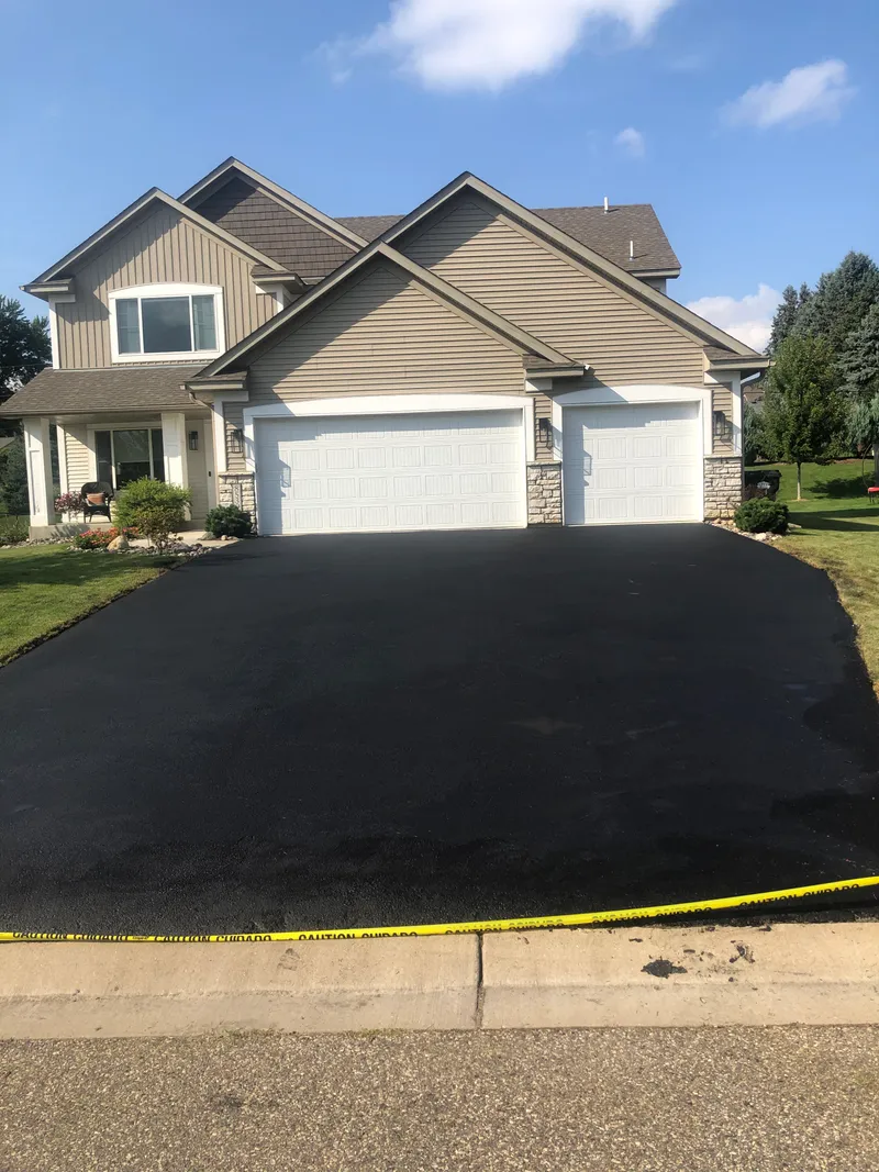 Completed sealcoating job in Plymouth, Minnesota